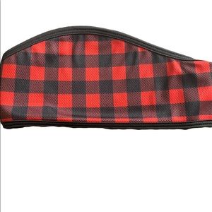 Black and red ear warmer